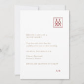 Modern minimalistisch dubbelgeluk Chinees huwelijk Kaart (Voorkant)