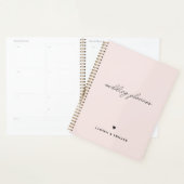 Modern minimalistisch dubbelroze huwelijk planner (Display)