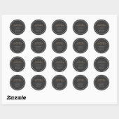 Modern Minimalistisch Duidelijk Elegant Grijs Naam Ronde Sticker (Vel)