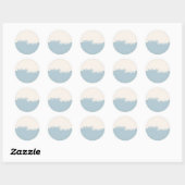 Modern minimalistisch dusty blue beige citaat ronde sticker (Vel)