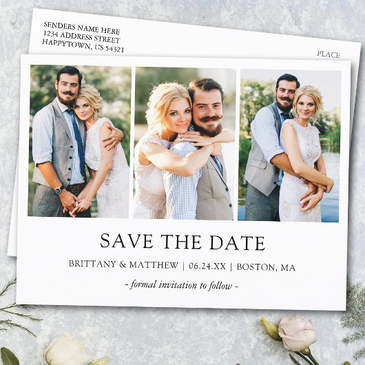 Modern minimalistisch Eenvoudig 3 Foto slaat de da Briefkaart