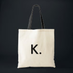Modern minimalistisch eenvoudig aangepast Initiaal Tote Bag<br><div class="desc">Moderne,  eenvoudige Initiaal monogram Canvas tas</div>