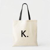 Modern minimalistisch eenvoudig aangepast Initiaal Tote Bag (Voorkant)