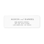 Modern minimalistisch, eenvoudig adres voor bruilo etiket (Voorkant)