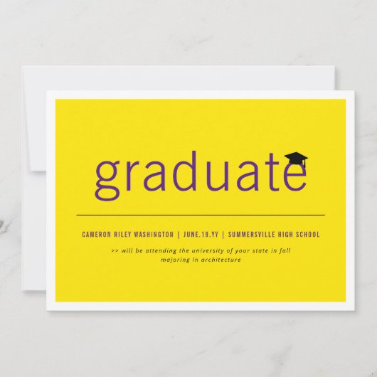 Modern minimalistisch eenvoudig Afstuderen fotoAfs Aankondiging (Voorkant)