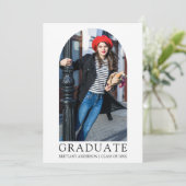 Modern minimalistisch eenvoudig Afstuderen voor fo Aankondiging (Staand voorkant)