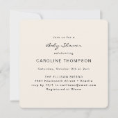 Modern minimalistisch Eenvoudig Baby shower Ivory  Kaart (Voorkant)
