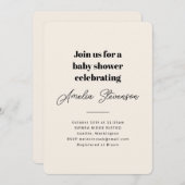 Modern minimalistisch eenvoudig Baby shower Kaart (Voorkant / Achterkant)