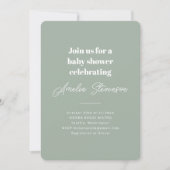 Modern minimalistisch eenvoudig Baby shower Sage G Kaart (Voorkant)