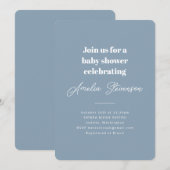 Modern minimalistisch eenvoudig Baby shower stofbl Kaart (Voorkant / Achterkant)