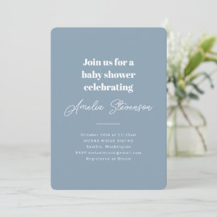Modern minimalistisch eenvoudig Baby shower stofbl Kaart