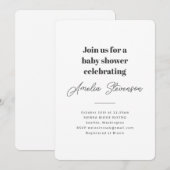 Modern minimalistisch, eenvoudig Baby shower wit Kaart (Voorkant / Achterkant)