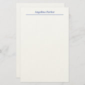 Modern minimalistisch eenvoudig blauw wit briefpapier (Voorkant / Achterkant)