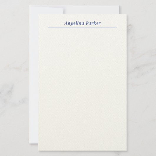 Modern minimalistisch eenvoudig blauw wit briefpapier (Voorkant)