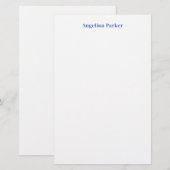 Modern minimalistisch eenvoudig blauw wit briefpapier (Voorkant / Achterkant)