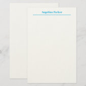 Modern minimalistisch eenvoudig blauw wit briefpapier (Voorkant / Achterkant)