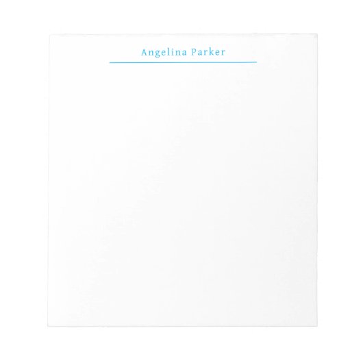 Modern minimalistisch eenvoudig blauw wit notitieblok (Voorkant)