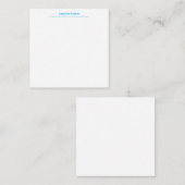 Modern minimalistisch eenvoudig blauw wit notitiekaartje (Voorkant / Achterkant)