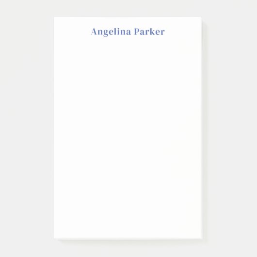 Modern minimalistisch eenvoudig blauw wit post-it® notes (Voorkant)