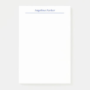 Modern minimalistisch eenvoudig blauw wit post-it® notes