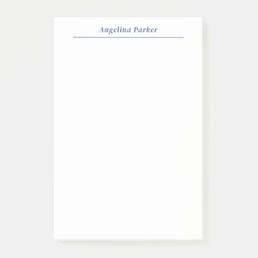 Modern minimalistisch eenvoudig blauw wit post-it® notes (Voorkant)