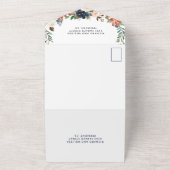 modern minimalistisch eenvoudig bloemendesign all in one uitnodiging (Buitenkant)