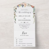 modern minimalistisch eenvoudig bloemendesign all in one uitnodiging (Binnen)