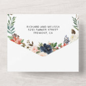 modern minimalistisch eenvoudig bloemendesign all in one uitnodiging (Achterkant)