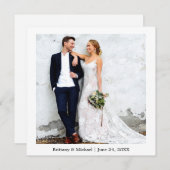 Modern minimalistisch Eenvoudig bruiloft Bedankkaart (Voorkant / Achterkant)