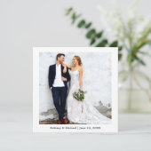 Modern minimalistisch Eenvoudig bruiloft Bedankkaart (Staand voorkant)