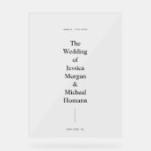 Modern minimalistisch Eenvoudig bruiloft welkom Acryl Bord (Voorkant)