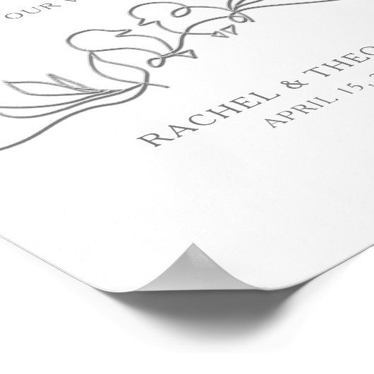 Modern minimalistisch Eenvoudig bruiloft welkom Poster (Hoek)