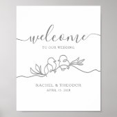 Modern minimalistisch Eenvoudig bruiloft welkom Poster (Voorkant)