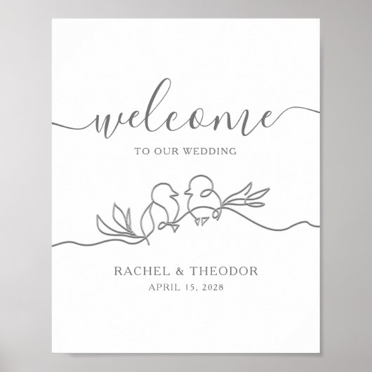 Modern minimalistisch Eenvoudig bruiloft welkom Poster (Voorkant)