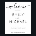 Modern minimalistisch Eenvoudig bruiloft welkom Poster<br><div class="desc">Moderne en eenvoudige bruiloft-welkomstbordontwerp. Pas alle tekst en kleuren aan voor uw eigen poster van het douane-diy trouwwelkomstteken. De elegante minimalistische doopvont van het calligrafiekmanuscript van eigenschappen.</div>