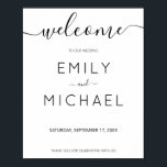 Modern minimalistisch Eenvoudig bruiloft welkom Poster<br><div class="desc">Moderne en eenvoudige bruiloft-welkomstbordontwerp. Pas alle tekst en kleuren aan voor uw eigen poster van het douane-diy trouwwelkomstteken. De elegante minimalistische doopvont van het calligrafiekmanuscript van eigenschappen.</div>
