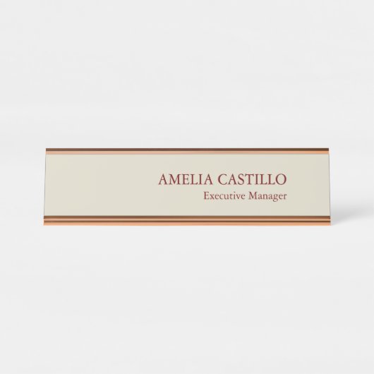 Modern minimalistisch eenvoudig bureau naambordje (Voorkant)