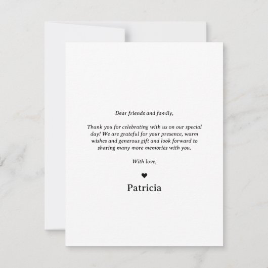 Modern minimalistisch eenvoudig Casual foto Afstud Bedankkaart (Achterkant)