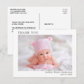 Modern Minimalistisch Eenvoudig Dank Je Wel Nieuwe Briefkaart (Voorkant / Achterkant)