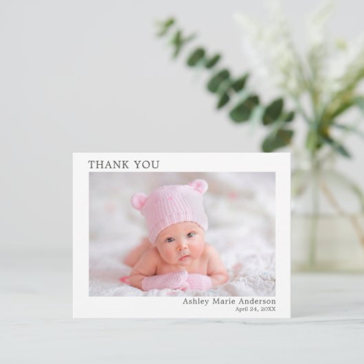 Modern Minimalistisch Eenvoudig Dank Je Wel Nieuwe Briefkaart (Staand voorkant)