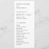 Modern minimalistisch eenvoudig formeel elegant hu programmakaart (Voorkant)