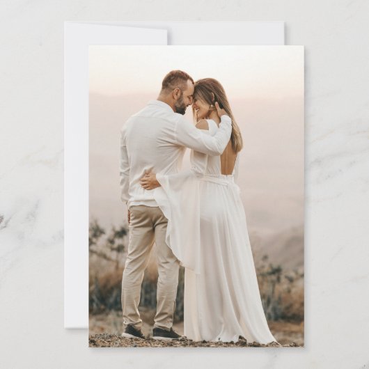 Modern minimalistisch eenvoudig foto-Vrijgezellenf Kaart (Achterkant)