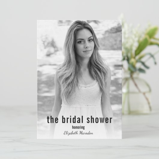 Modern minimalistisch eenvoudig foto-Vrijgezellenf Kaart (Staand voorkant)