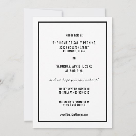 Modern minimalistisch eenvoudig foto-Vrijgezellenf Kaart (Achterkant)