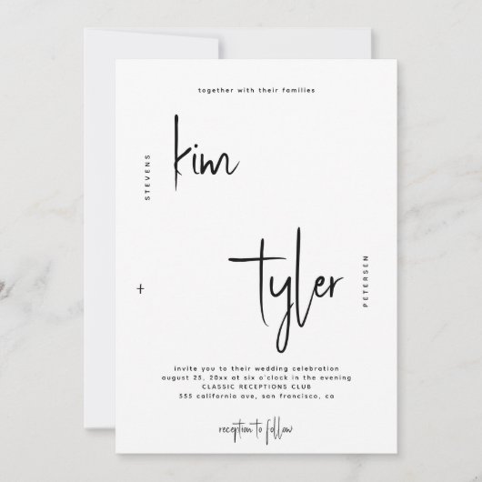 Modern minimalistisch eenvoudig handtekeningscript kaart (Voorkant)