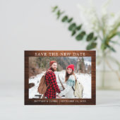 Modern minimalistisch eenvoudig hout bespaart de n briefkaart (Staand voorkant)