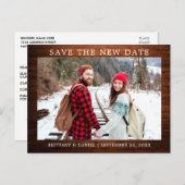 Modern minimalistisch eenvoudig hout bespaart de n briefkaart (Voorkant / Achterkant)