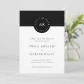 Modern Minimalistisch Eenvoudig Kleurenblok Zwart- Save The Date (Staand voorkant)