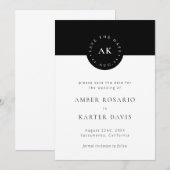 Modern Minimalistisch Eenvoudig Kleurenblok Zwart- Save The Date (Voorkant / Achterkant)