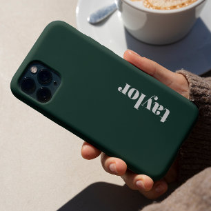 Modern Minimalistisch Eenvoudig Koel Groen Geperso iPhone 15 Pro Case
